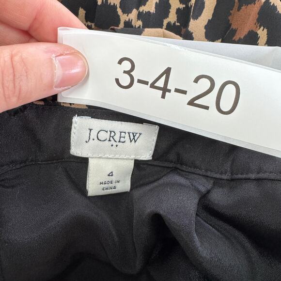 J.Crew Skirt Women 4 Brown Black Cheetah Animal Print Mini Pleated - Picture 4 of 10